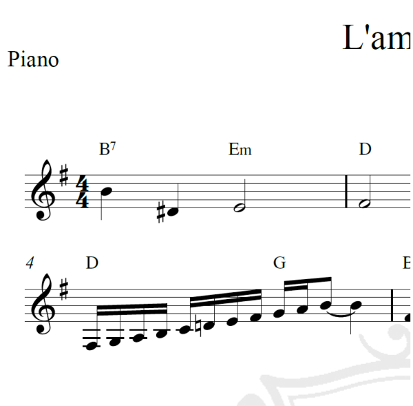 L'amourese - Carla Bruni - Piano