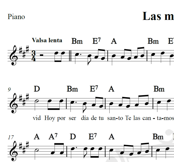 Las mañanitas - Piano/Vocal