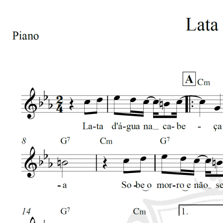 Lata d'água - Piano/Vocal