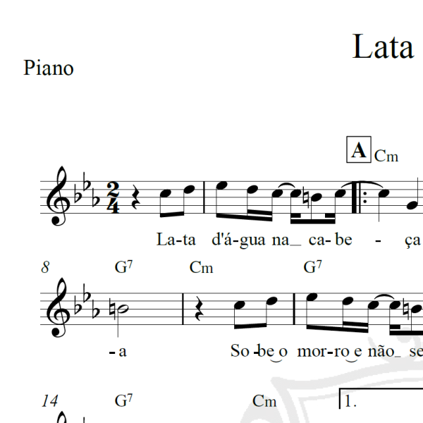 Lata d'água - Piano/Vocal