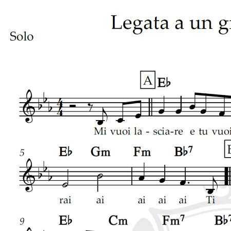 Legata a un granelo di sabbia - Piano/Vocal