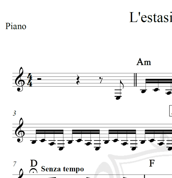 L'estasi dell'oro - Piano