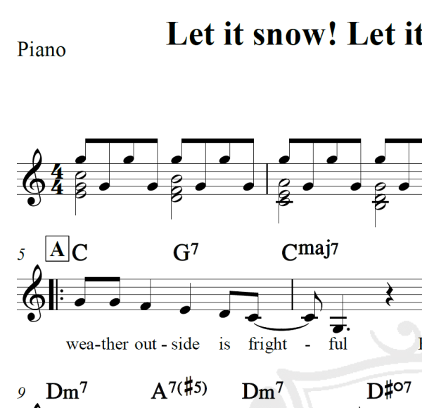 Let it snow! Let it snow! Let it snow! - Piano/Vocal