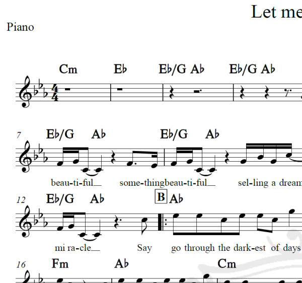 Let me love you - Justin Bieber - Piano/Vocal