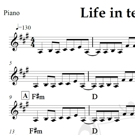 Life in technicolor - Coldplay - Piano