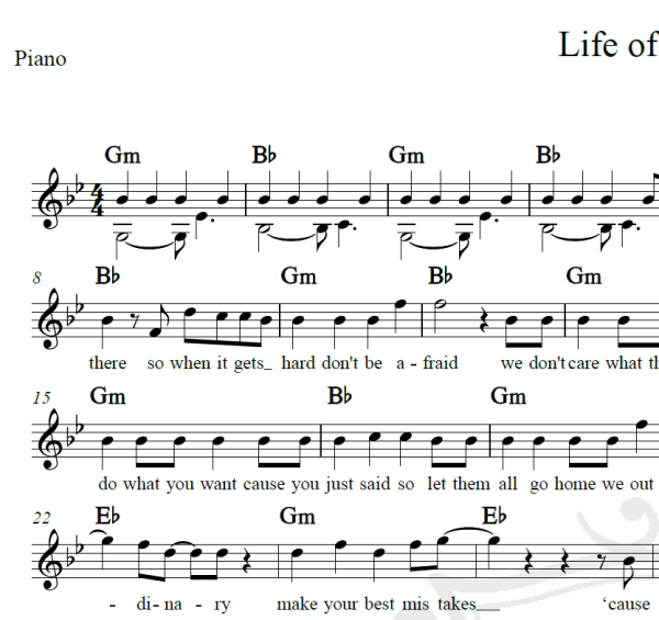 Life of the party - Shawn Mendes - Piano/Vocal