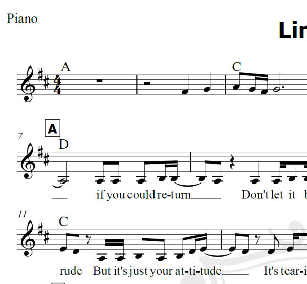 Linger - The Cramberries - Piano/Vocal