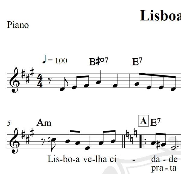 Lisboa antiga - Piano/Vocal