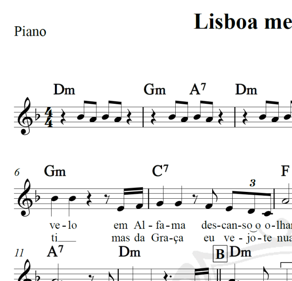 Lisboa menina e moça - Piano/Vocal