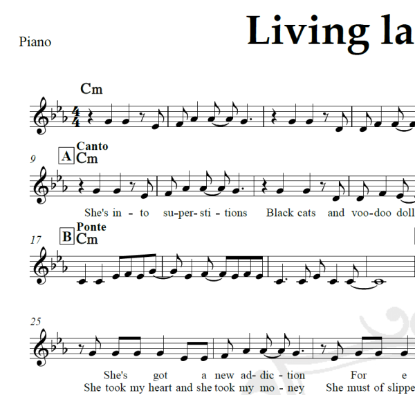 Living la vida loca - Rick Martin - Piano/Vocal