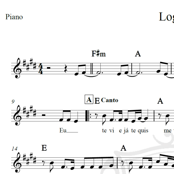 Logo eu - Jorge e Mateus - Piano/Vocal