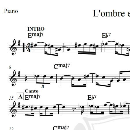 L'ombre et la lumiere - Piano