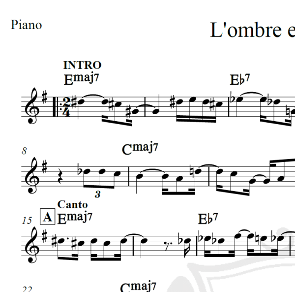 L'ombre et la lumiere - Piano