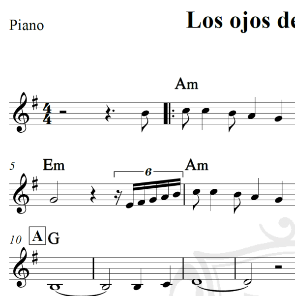 Los ojos de la española - Piano/Vocal