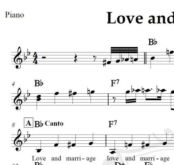 Love and Marriage - Frank Sinatra - Piano/Vocal