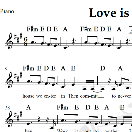 Love is not a fight - Warren Barfield - Piano/Vocal