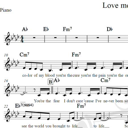 Love me like you do - Ellie Goulding - Piano/Vocal