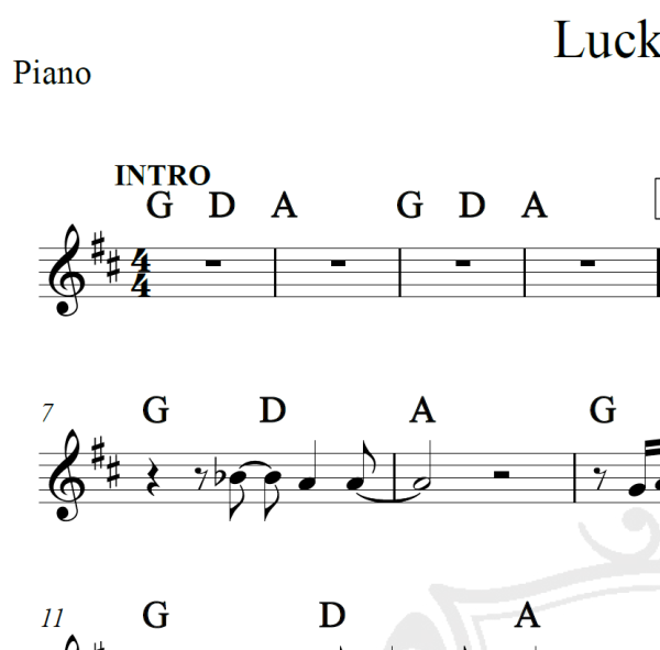 Lucky Man - The Verve - Piano