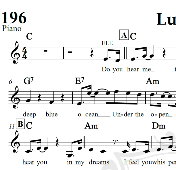 Lucky - Jason Mraz - Piano/Vocal