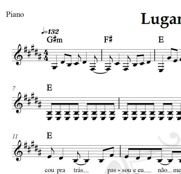 Lugar ao sol - Charlie Brown Jr. - Piano/Vocal