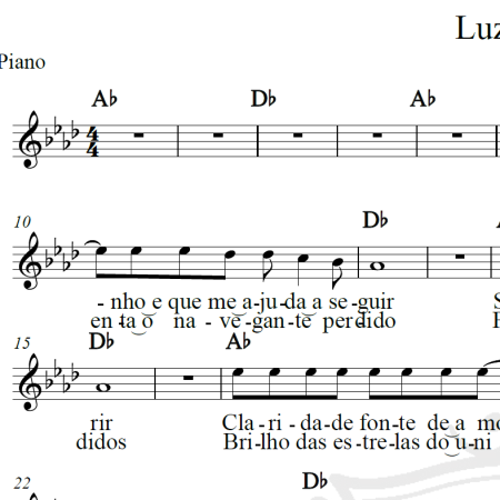 Luz divina - Roberto Carlos - Piano/Vocal