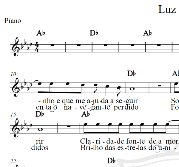 Luz divina - Roberto Carlos - Piano/Vocal