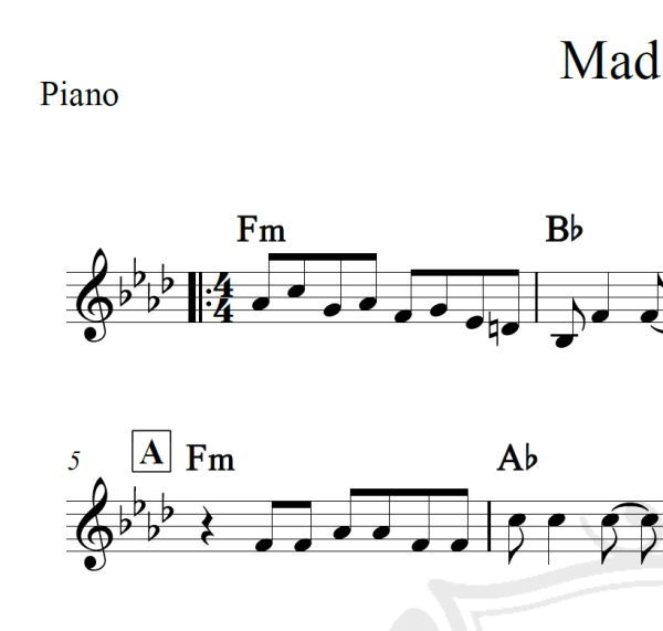 Mad World - Tears for Fears - Piano