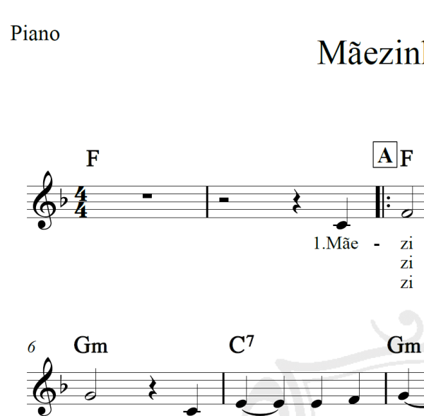 Mãezinha do céu - Piano/Vocal