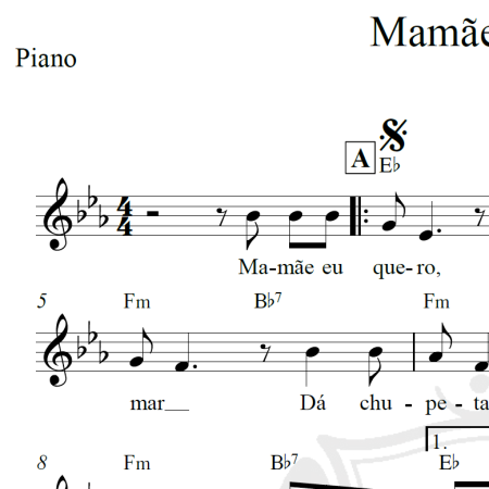 Mamãe eu quero - Piano/Vocal