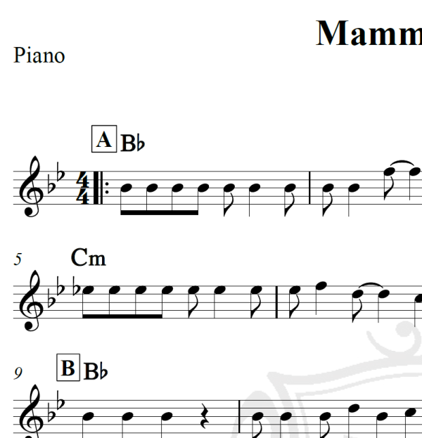 Mamma Maria - Ricchi e Poveri - Piano