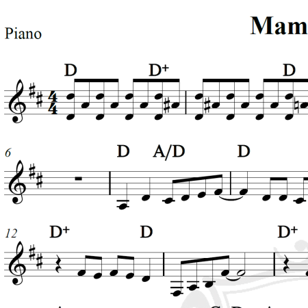 Mamma Mia - ABBA - Piano