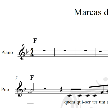 Marcas do que se foi - Os Incríveis - Piano/Vocal