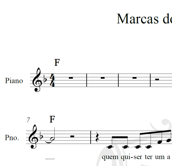 Marcas do que se foi - Os Incríveis - Piano/Vocal