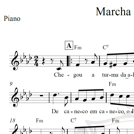 Marcha do caneco - Piano/Vocal