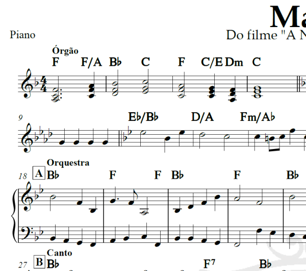 Maria (A Noviça Rebelde) - Piano/Vocal