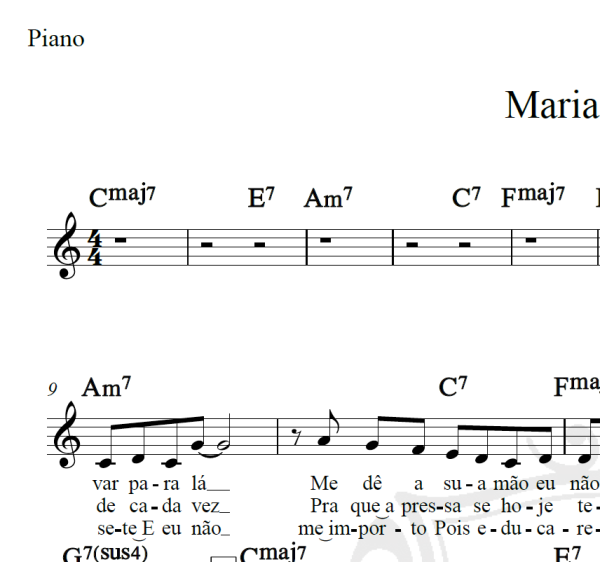 Maria de José - Camila Holanda - Piano/Vocal