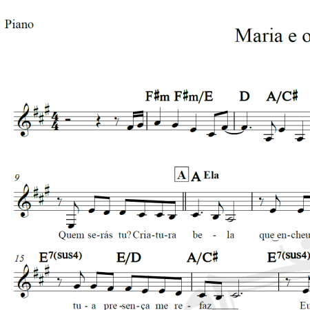 Maria e o Anjo Gabriel - Piano/Vocal