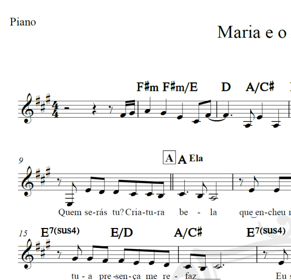 Maria e o Anjo Gabriel - Piano/Vocal