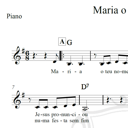 Maria o teu nome - Piano/Vocal