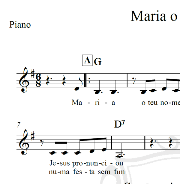Maria o teu nome - Piano/Vocal