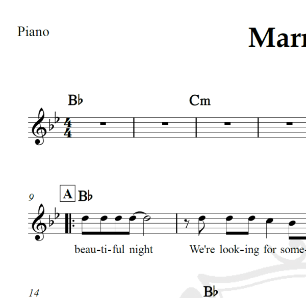 Marry you - Bruno Mars - Piano/Vocal