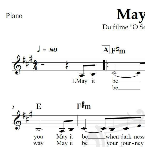 May it be - Enya - Piano/Vocal