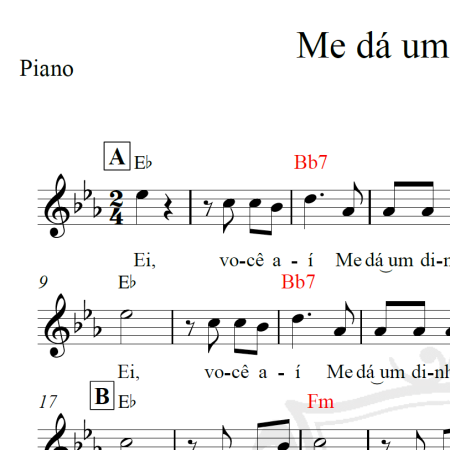 Me dá um dinheiro aí - Piano/Vocal