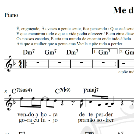 Me dê motivo - Tim Maia - Piano/Vocal