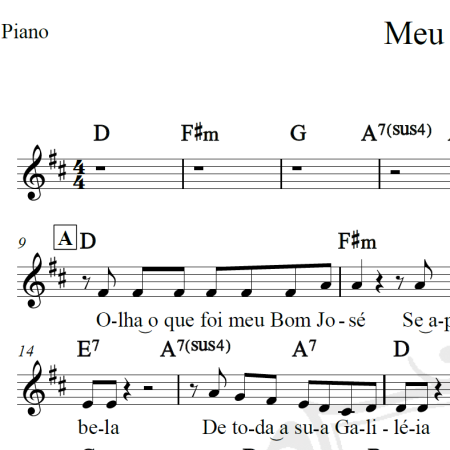 Meu bom José - Piano/Vocal