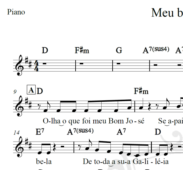 Meu bom José - Piano/Vocal