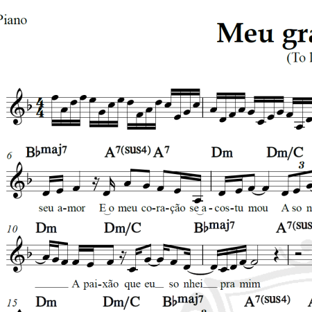 Meu grande amor - Lara Fabian - Piano/Vocal