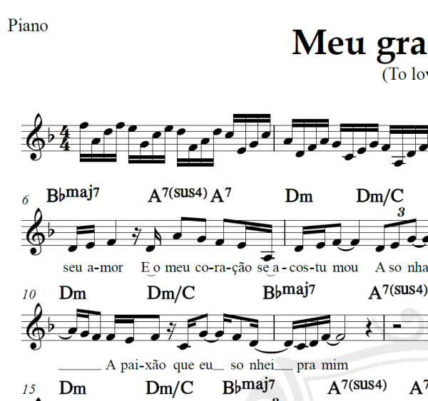 Meu grande amor - Lara Fabian - Piano/Vocal