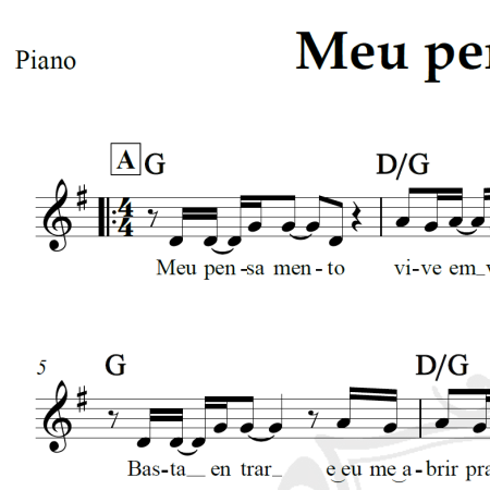 Meu pensamento - Padre Marcelo Rossi - Piano/Vocal