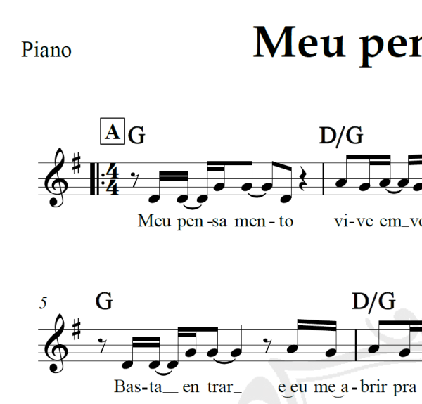 Meu pensamento - Padre Marcelo Rossi - Piano/Vocal